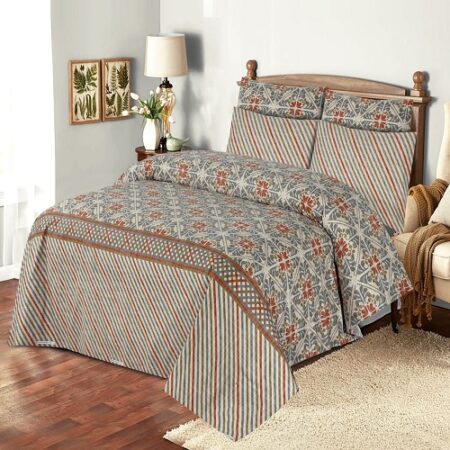 Brown Printed Bedding With 2 Pillow Covers