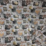 Grey White Printed Bed Sheet With 2 Pillow Covers