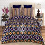 Multi Lining Printed Bed Sheet With 2 Pillow Covers