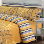Yellow Printed Bedding With 2 Pillow Covers