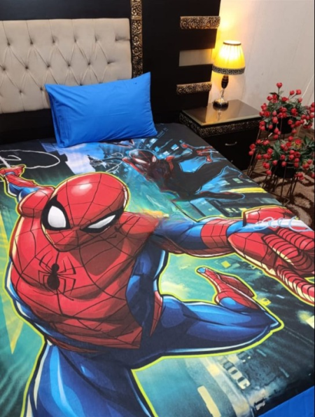 Spider Man Character Kids Bed Sheet