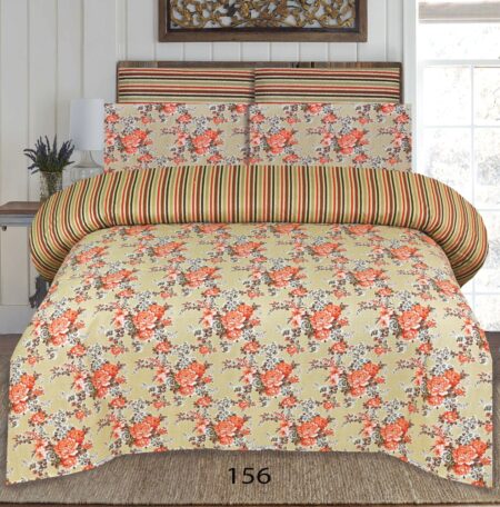 Flowers Printed Bed Sheet With 2 Pillow Covers