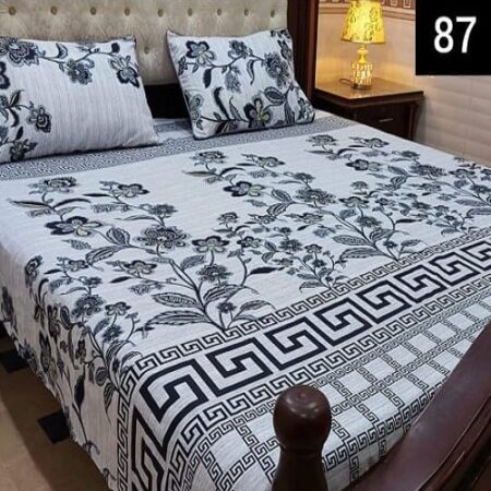 Grey Printed Bedding With 2 Pillow Covers – 3 PCS