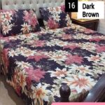 Pink Yellow Flowers Printed Bedding With 2 Pillow Covers – 3 PCS