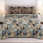Leave Colours Printed Bed Sheet With 2 Pillow Covers