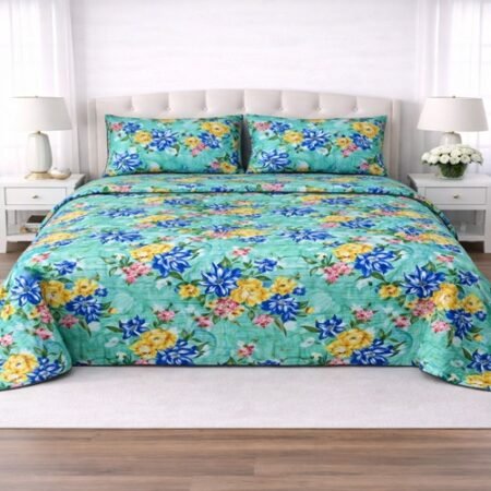 Sky Colours Printed Bed Sheet With 2 Pillow Covers