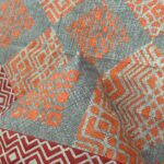 3 PCS Jeans Bed Sheet – Orange Red Grey Printed