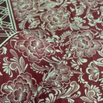 3 PCS Jeans Bed Sheet – Maroon White Flower Printed