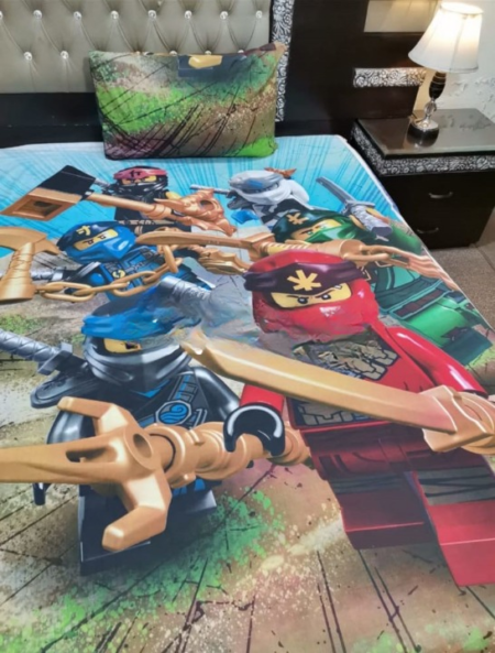 Fighter Characters Kids Bed Sheet