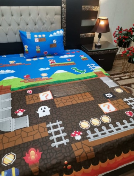 Mario Game Kids Bed Sheet