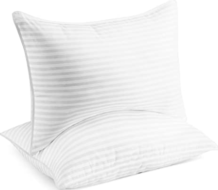 White Filled Stripe Pillows