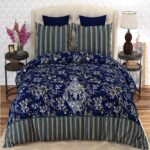 Blue Printed Bed Sheet With 2 Pillow Covers