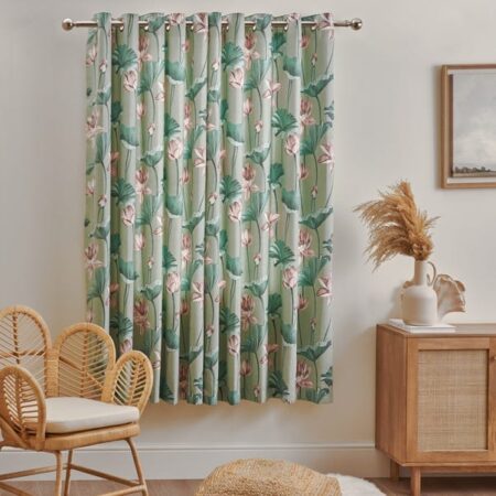 Leaf Flowers Curtains for Window and Door 66 X 72 Inches Each ( Set Of 2 Pieces )