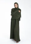 OliveGreenTexturedAbayawithZipPockets-2