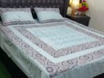 Printed Patchwork Embroidered Bed Sheet GN Design (3)