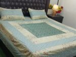 Printed Patchwork Embroidered Bed Sheet GN Design (5)