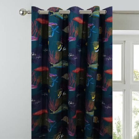 Sea Curtains for Window and Door 66 X 90 Inches Each ( Set Of 2 Pieces )