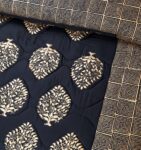 Black Golden Silk Satin Bridal Bed Set with Block Printing (1)