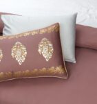 Mud Gold Silk Satin Bridal Bed Set with Block Printing (1)