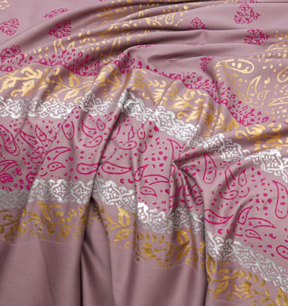 Mud Printed Silk Satin Bridal Bed Set with Block Printing