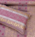 Mud Printed Silk Satin Bridal Bed Set with Block Printing (1)