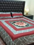 Printed Patchwork Embroidered Bed Sheet GN Design (85)