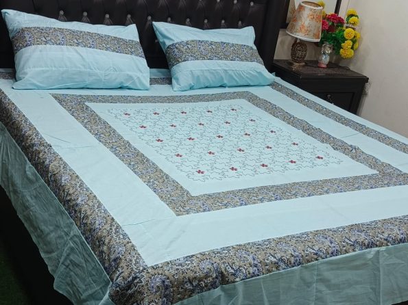 Printed Patchwork Embroidered Sheet Design (2)
