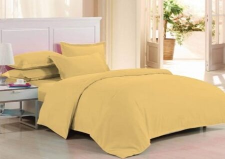 Yellow Embossed Quilted Bedspread Set – 3 Pcs