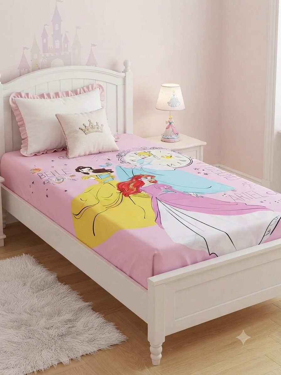 Barbie Princess Character Kids Bed Sheet Barbie Princess Character Kids Bed Sheet