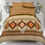 Brown Printed Bed Sheet With 2 Pillow Covers