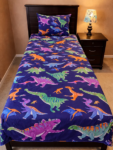 Dinosaur Character Kids Bed Sheet