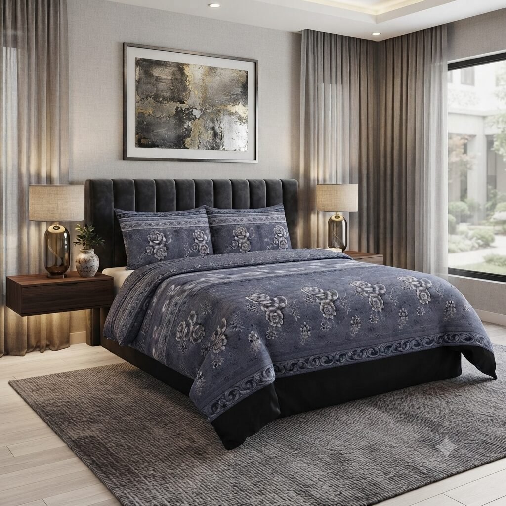 Elegant Floral Blue Sheet Elegant Floral Blue Sheet