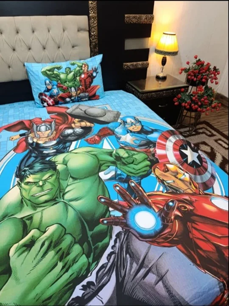 Fighter Men Character Kids Bed Sheet