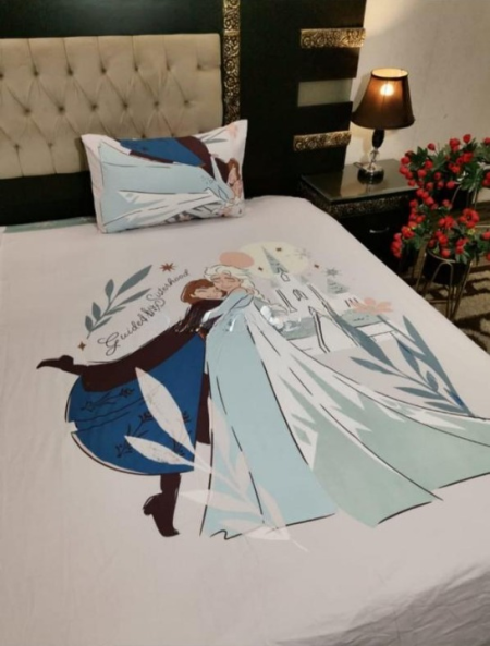 Frozen Character Kids Bed Sheet