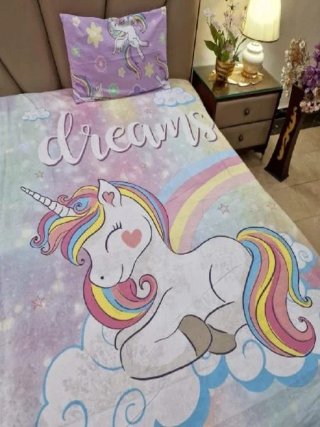 Unicorn Character Kids Bed Sheet