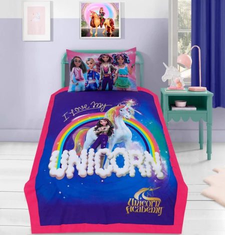 Unicorn Characters Kids Bed Sheet