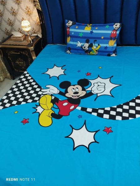 Mickey Mouse Character Kids Bed Sheet