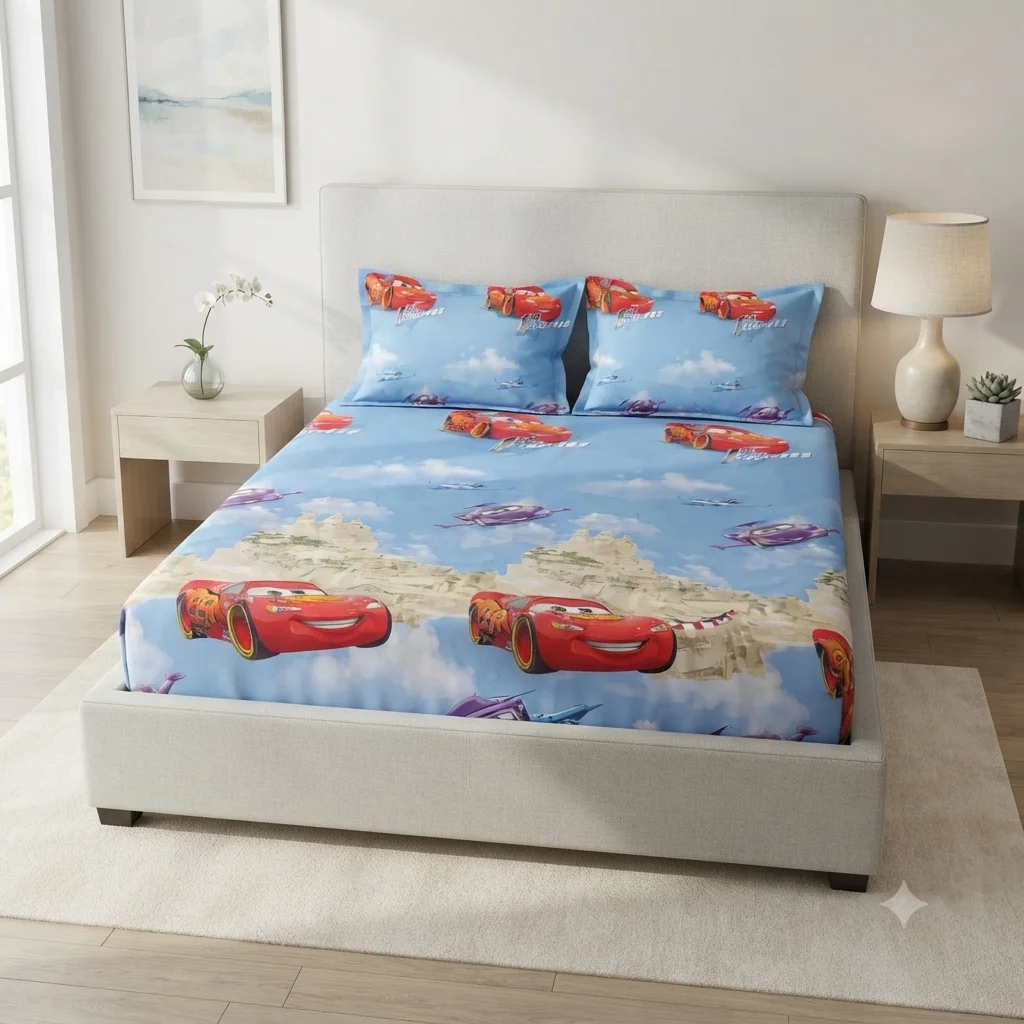 Kids Cars Sky Racer Blue Bed Set Kids Cars Sky Racer Blue Bed Set