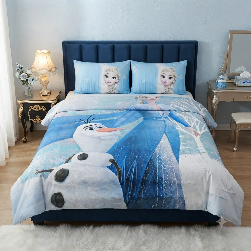 Kids Frozen Elsa & Olaf Magic Blue Bed Set Kids Frozen Elsa & Olaf Magic Blue Bed Set