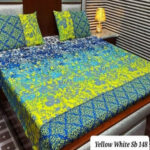 Pareet Yellow Printed Sheet With 2 Pillow Covers – 3 PCS