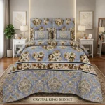 Premium Slate Damask Bedding Set