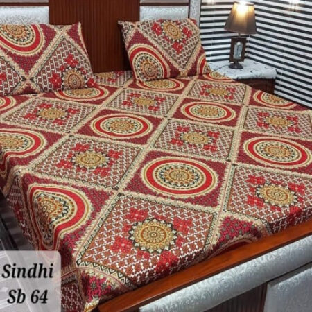 Round Printed Sheet With 2 Pillow Covers – 3 PCS