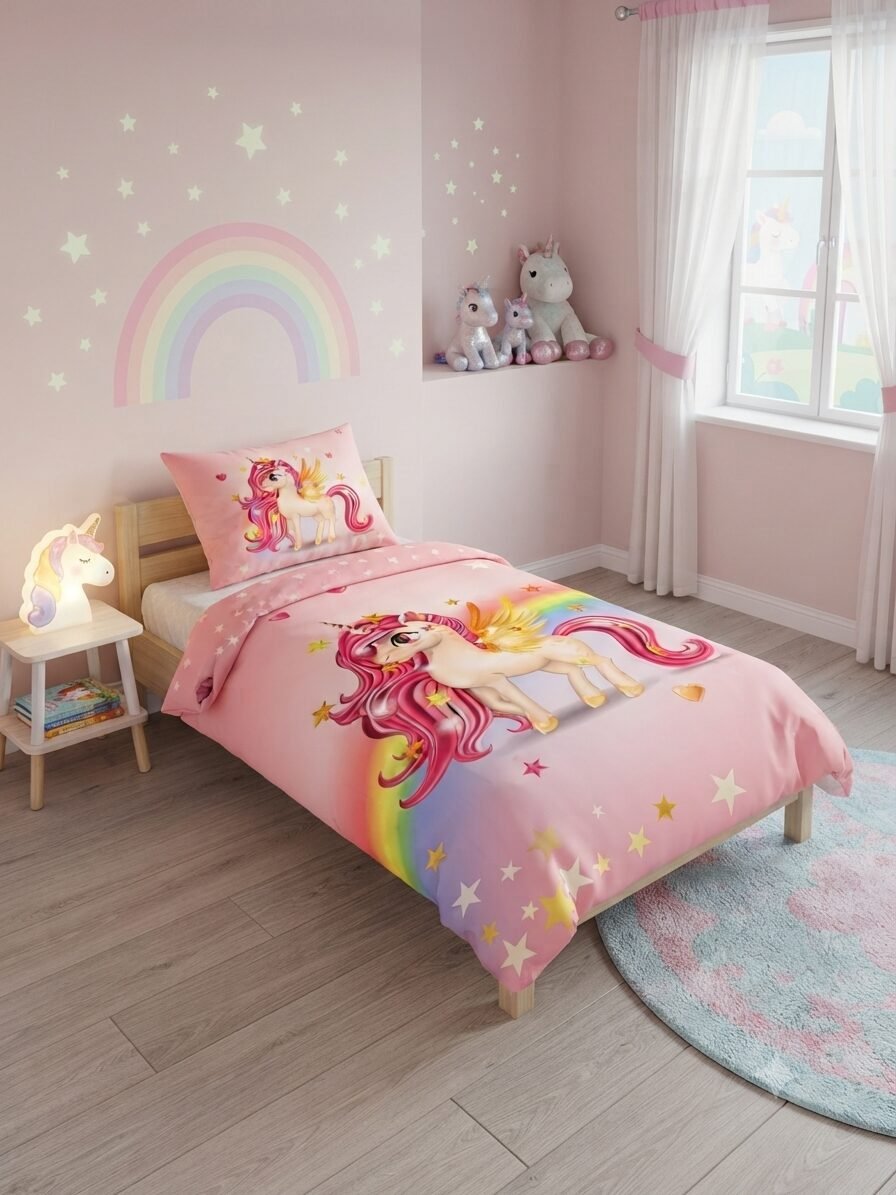 Unicorn Character Kids Bed Sheet Unicorn Character Kids Bed Sheet