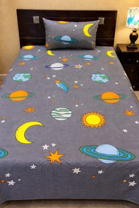 Space Ship Kids Bed Sheet