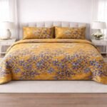 Yellow Colours Printed Bed Sheet With 2 Pillow Covers