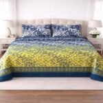 Pareet Yellow Printed Sheet With 2 Pillow Covers – 3 PCS