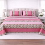 Pink Printed Sheet With 2 Pillow Covers – 3 PCS