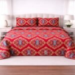 Dark Colours Printed Bed Sheet With 2 Pillow Covers