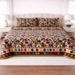 Mix Colours Printed Sheet With 2 Pillow Covers – 3 PCS