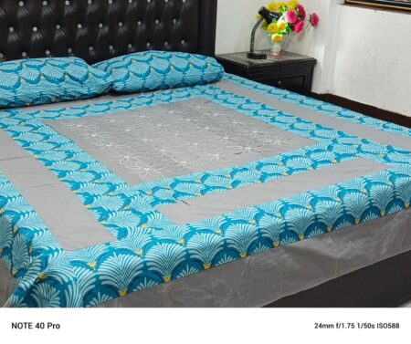 Printed Patchwork Embroidered Sheet Design
